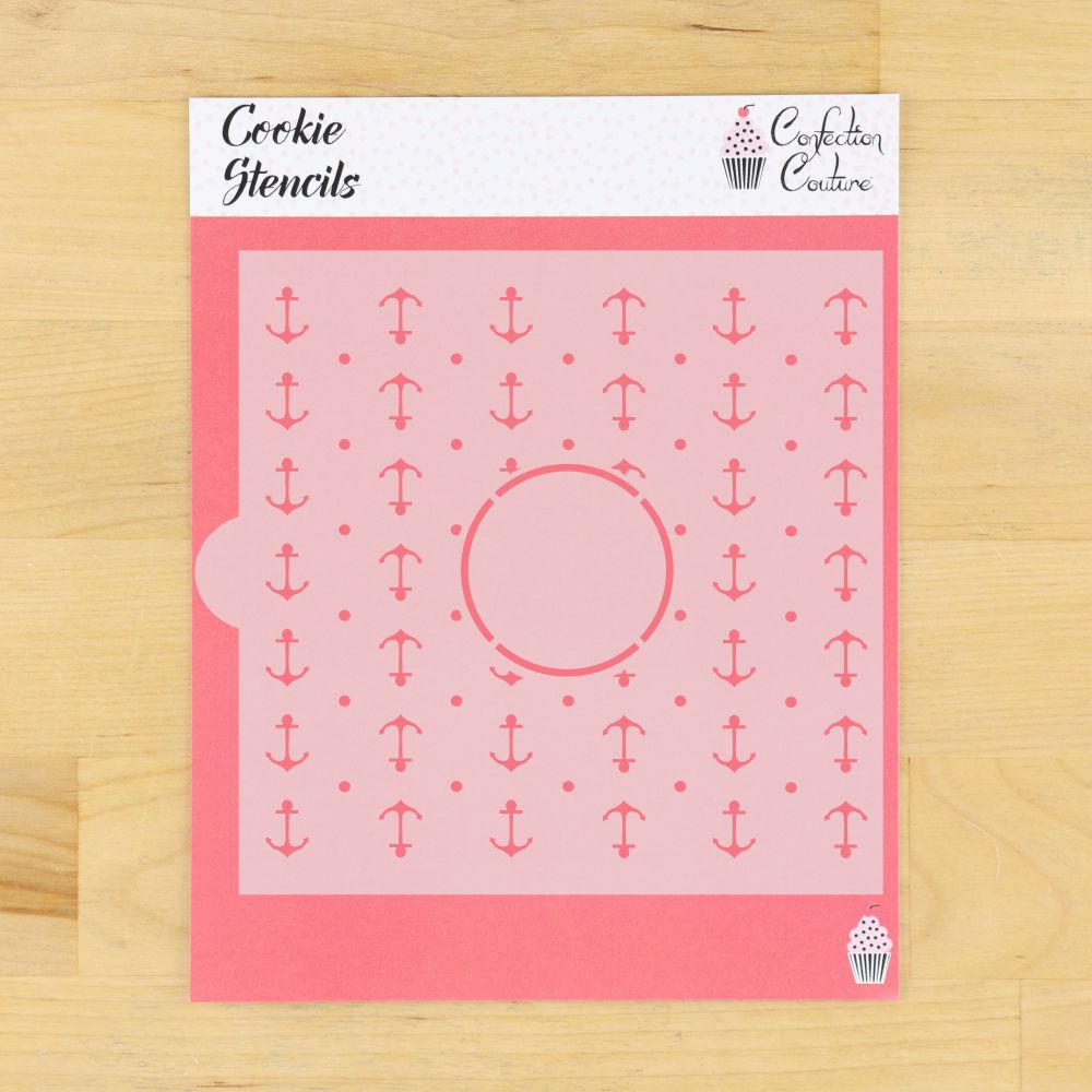 Anchors Monogram Background Cookie Stencil