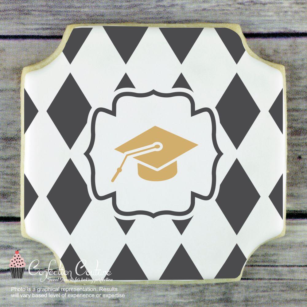 Graduation Round Cookie Stencil 3 Pc Set 2 Inch Round