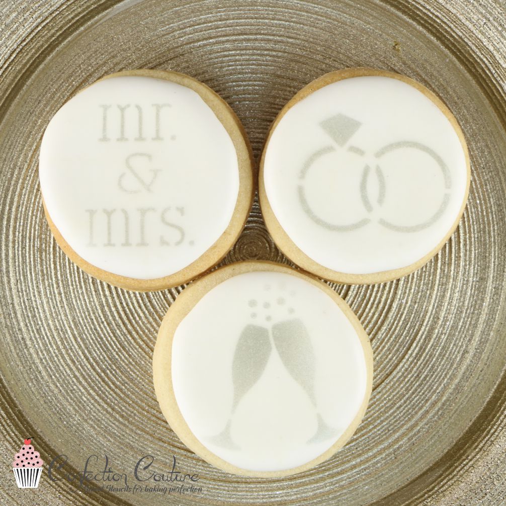 Wedding Round Cookie Stencil 3 Pc Set