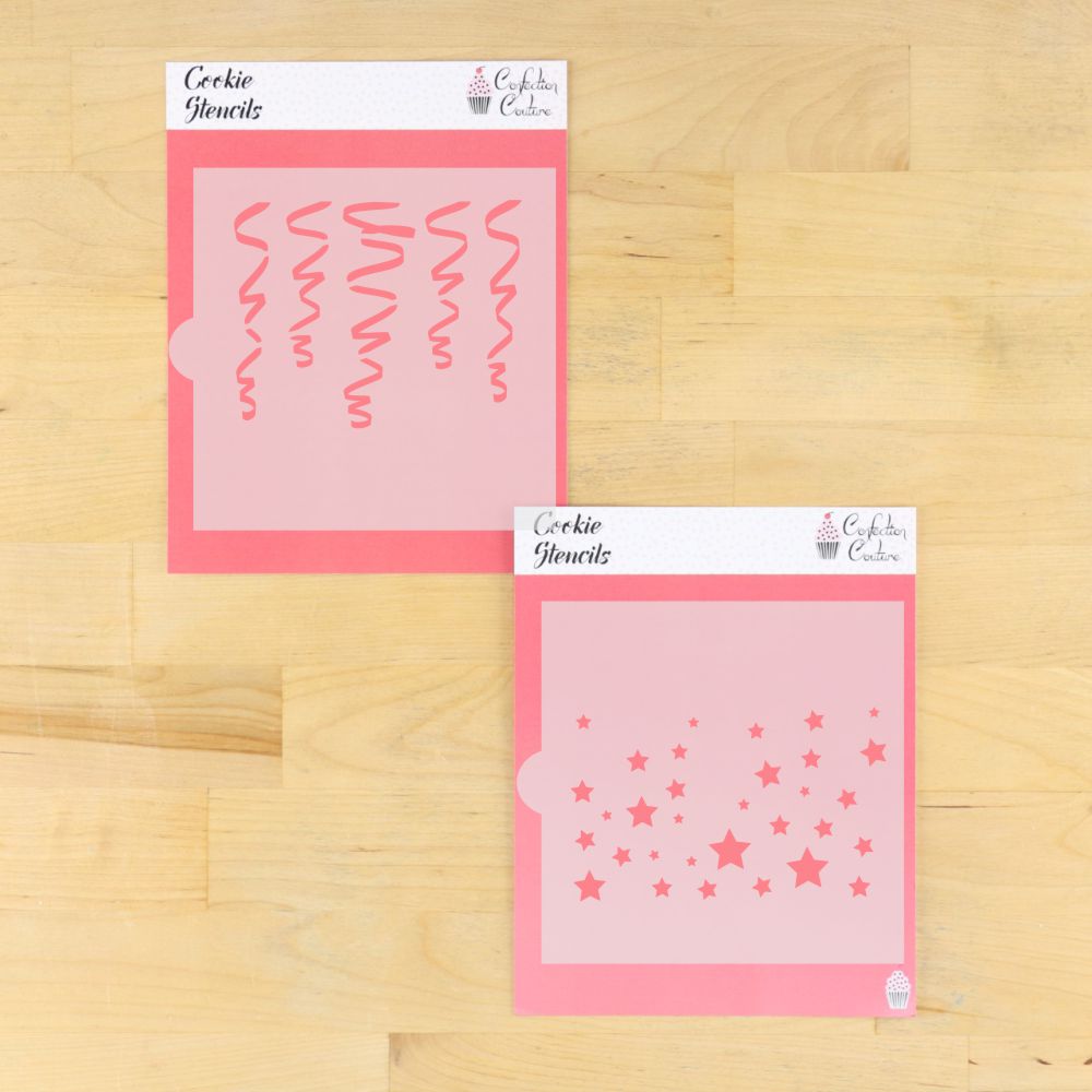 Stars & Streamers Background Cookie Stencil