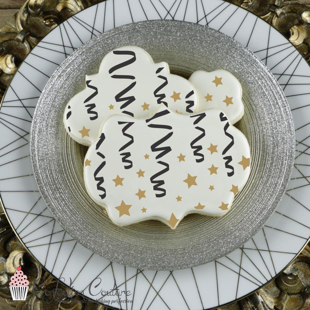 Stars & Streamers 2 Overlay Background Cookie Stencil Background