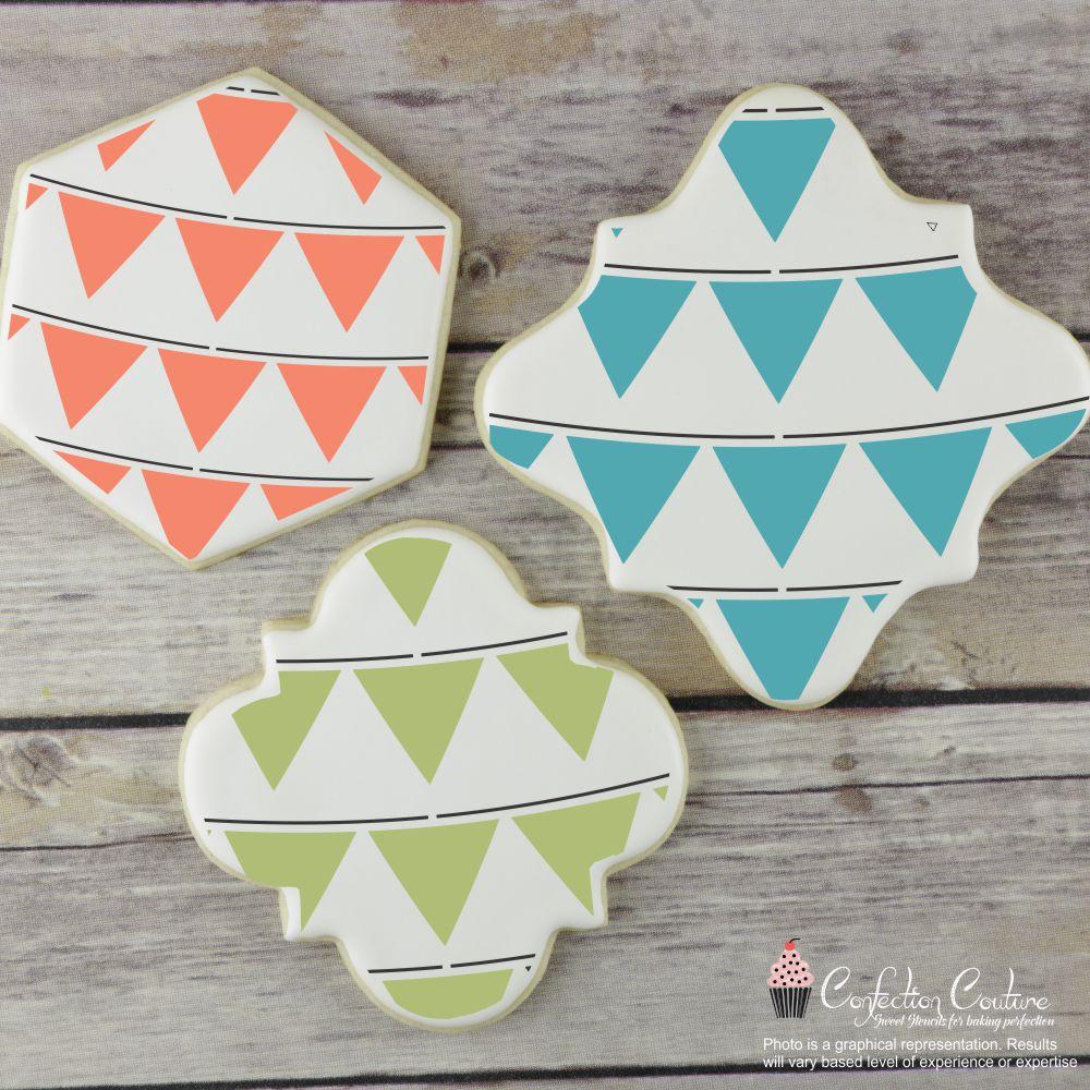 Party Flags 2 Overlay Background Cookie Stencil Background