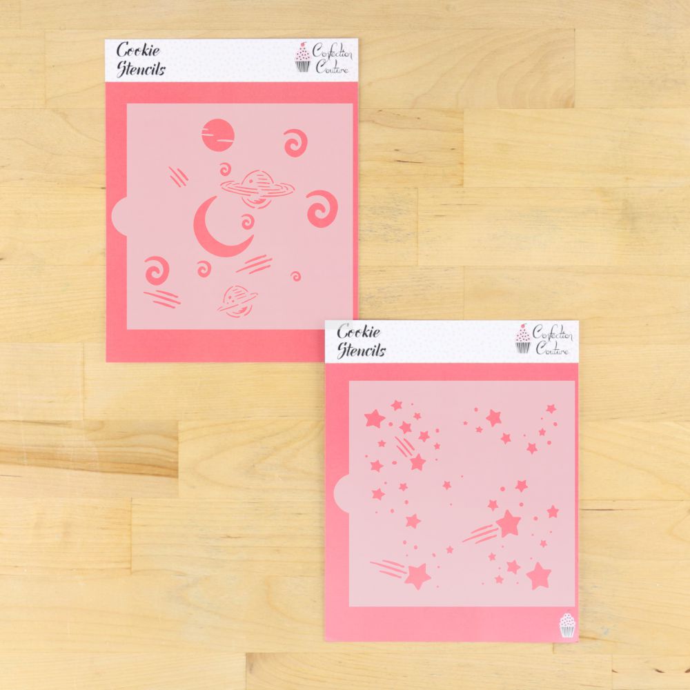 Outer Space Two Overlay Cookie Stencil