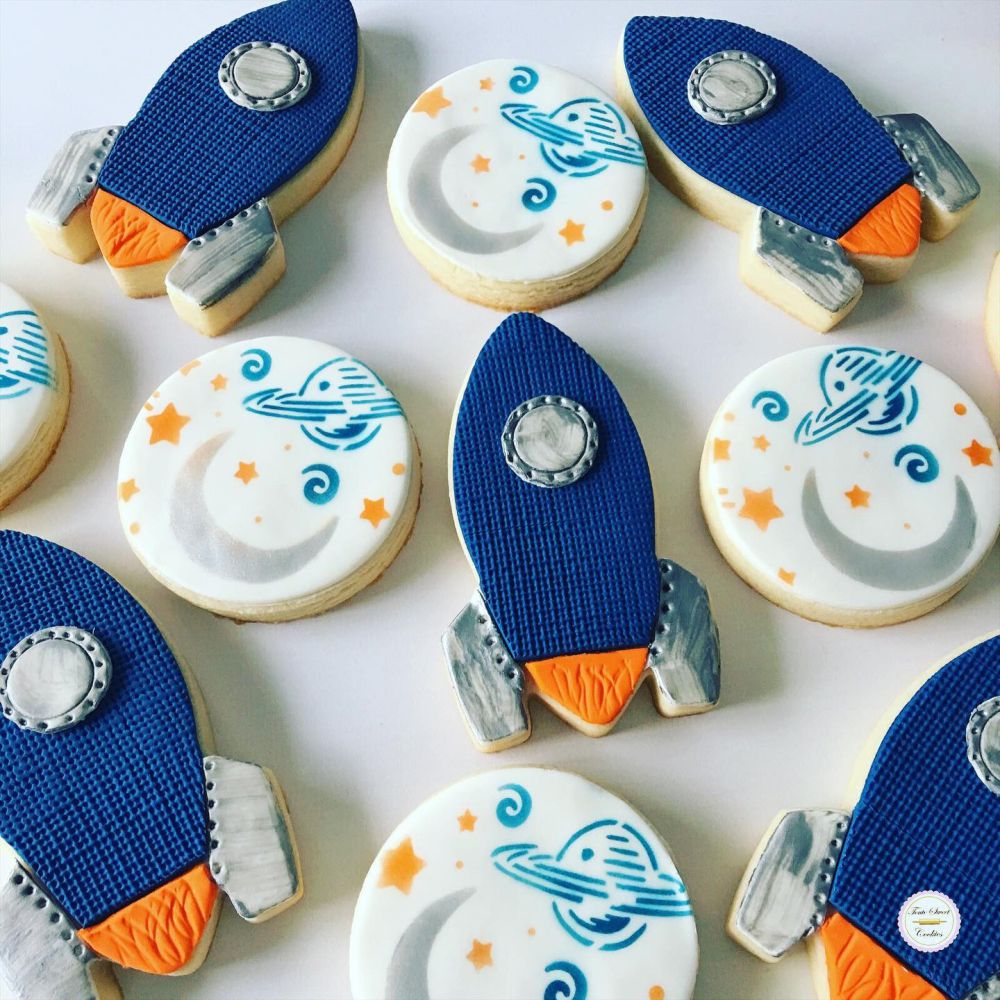 Outer Space Background Cookie Stencil