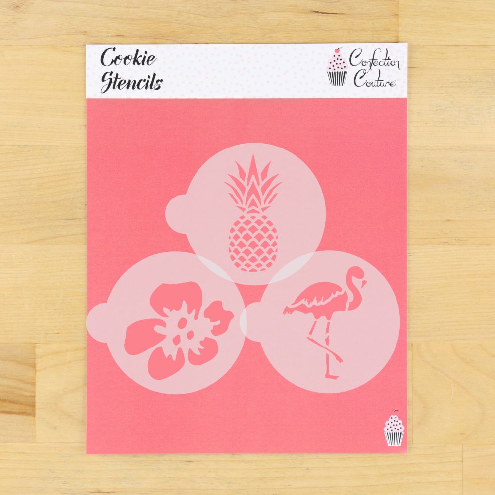 pineapple round cookie stencil