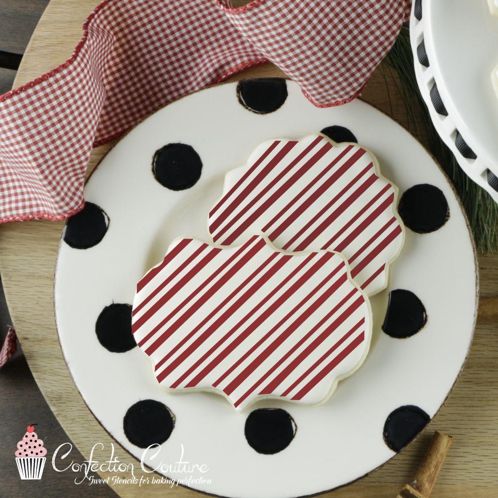 Candy Cane Stripe Background Cookie Stencil
