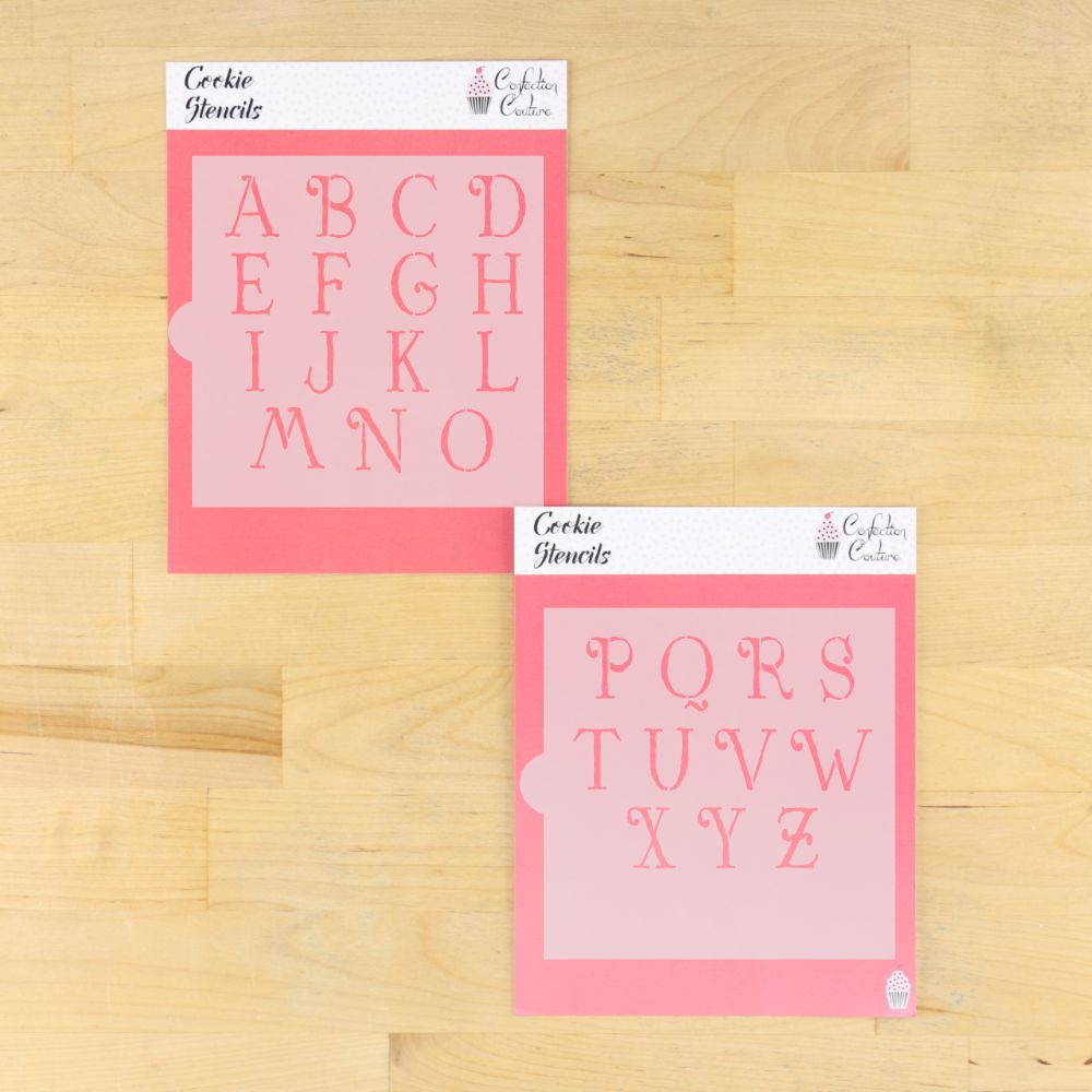 Antique Christmas Monogram Alphabet Cookie Stencils