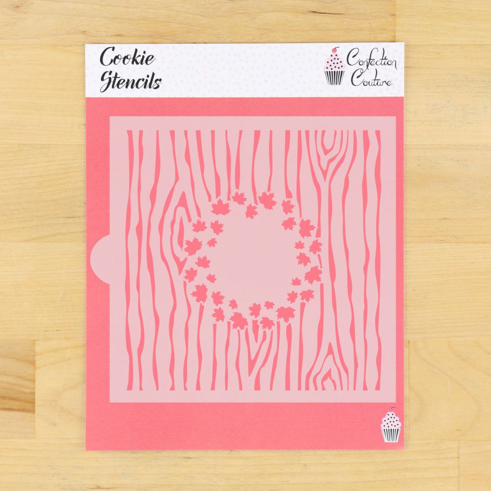Autumn Maple Monogram Fall Cookie Stencil
