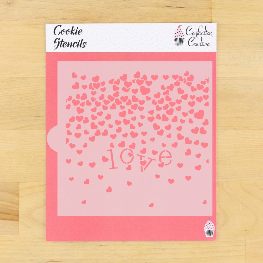 Valentine Confetti Background Cookie Stencil