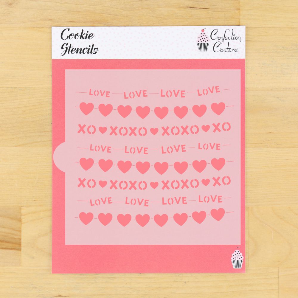 Valentines Swag Background Cookie Stencil