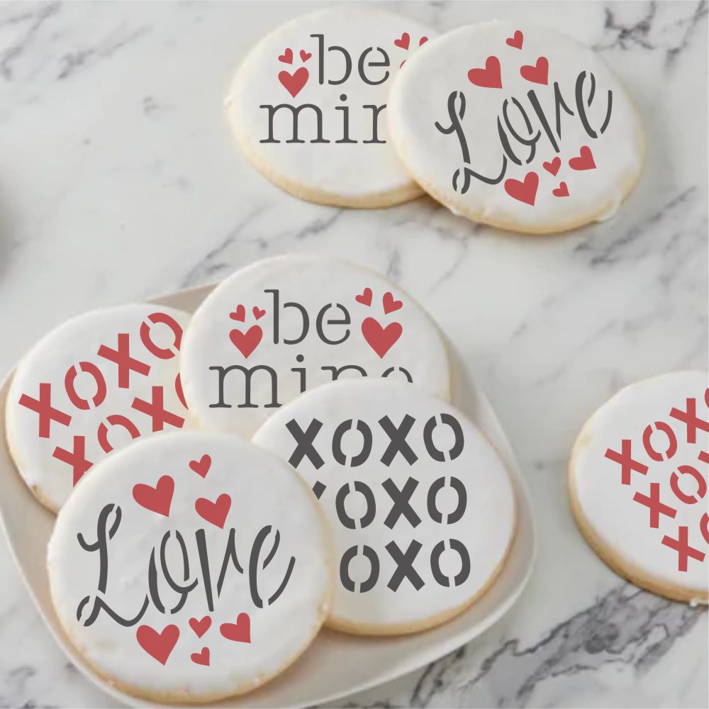 Valentines Round Cookie Stencil 3 Pc Set