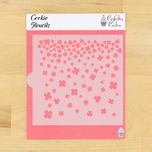Cookie stencils featuring a vibrant pink floral design for decorating cookies.
