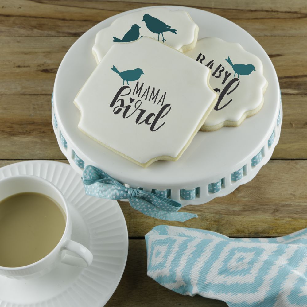 Bird Family Cookie Stencil