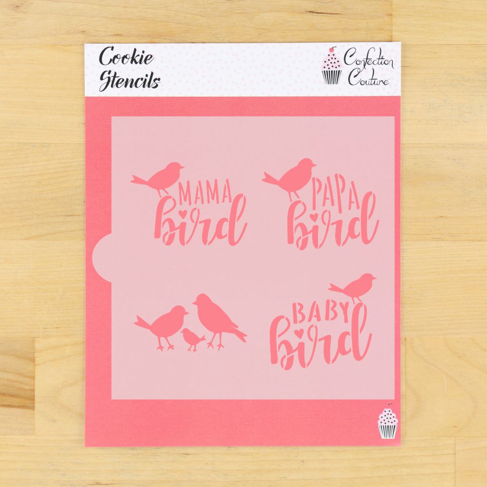 Bird Family Cookie Stencil