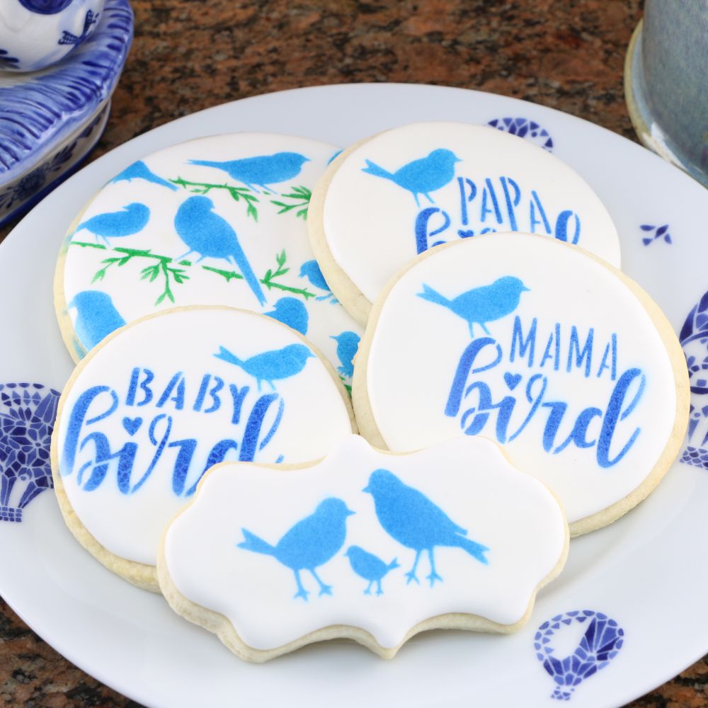 Bird Family Cookie Stencil