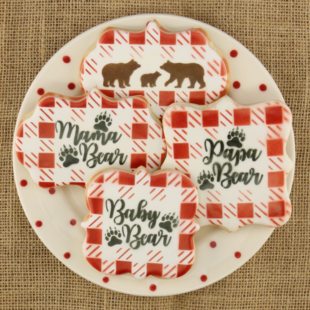 Bear Family Cookie Stencil