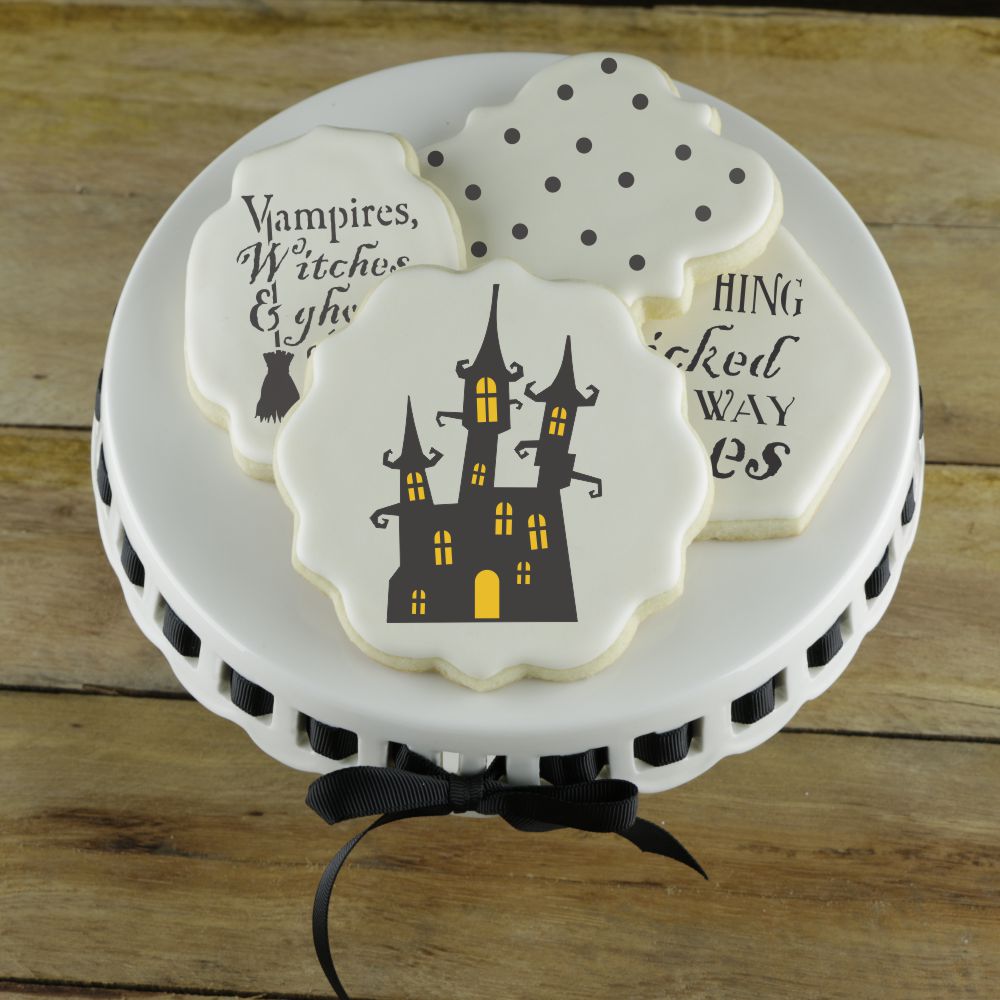 Haunted Mansion Halloween Cookie Stencil