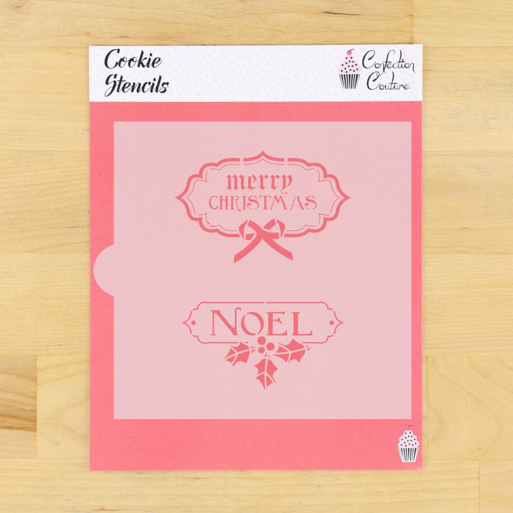 Vintage Christmas Tags Cookie Stencil