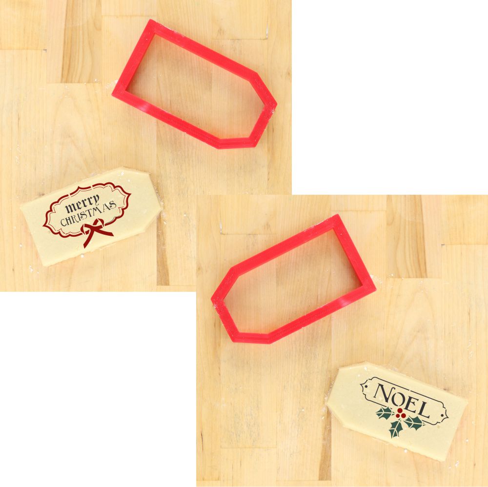Vintage Christmas Tags Cookie Stencil