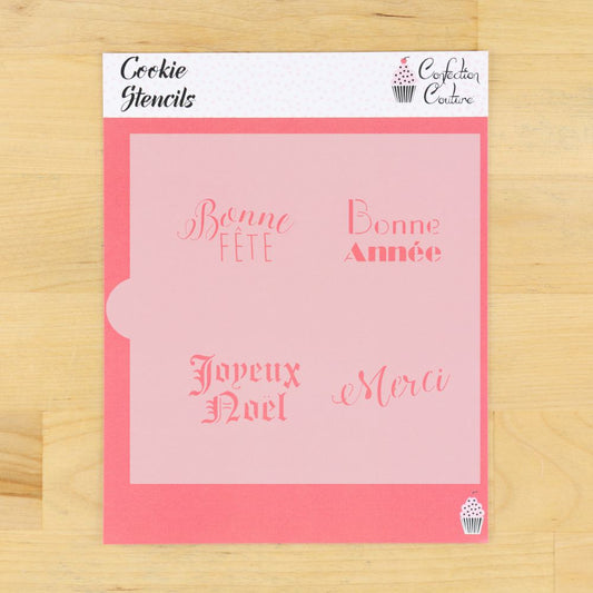 French Event and Holiday Greetings Cookie Stencils