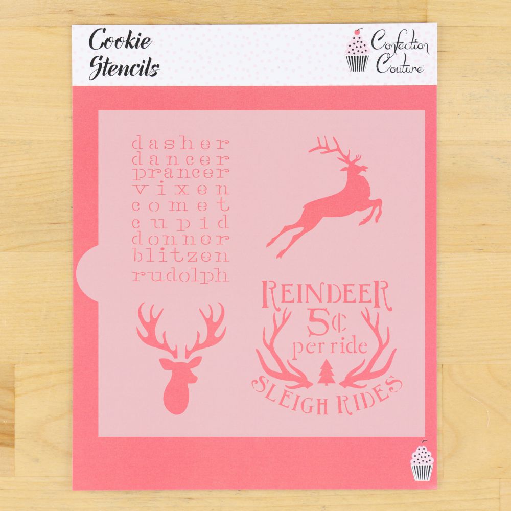 Reindeer Christmas Cookie Stencil