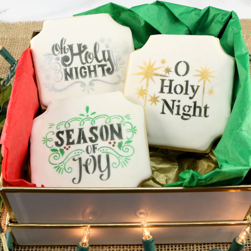 Oh Holy Night Stenciled Cookie