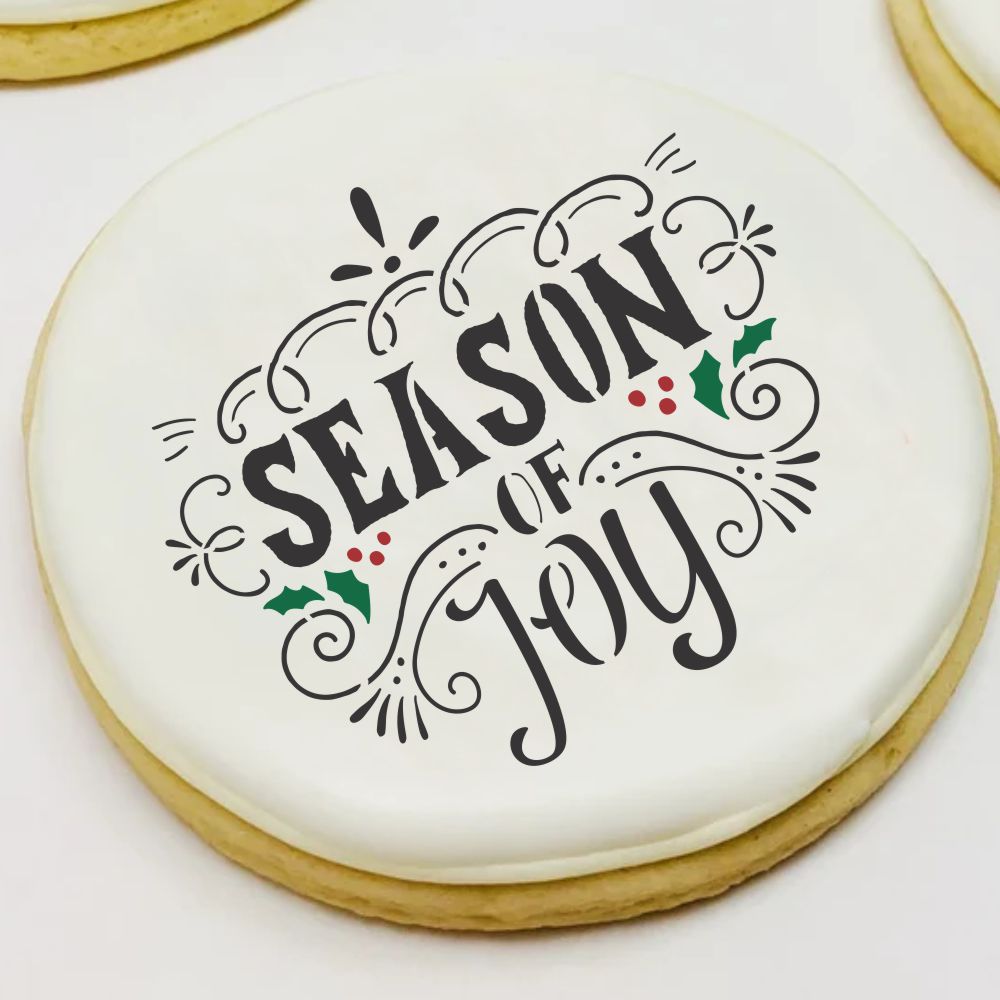 Season of Joy Stenciled Cookie