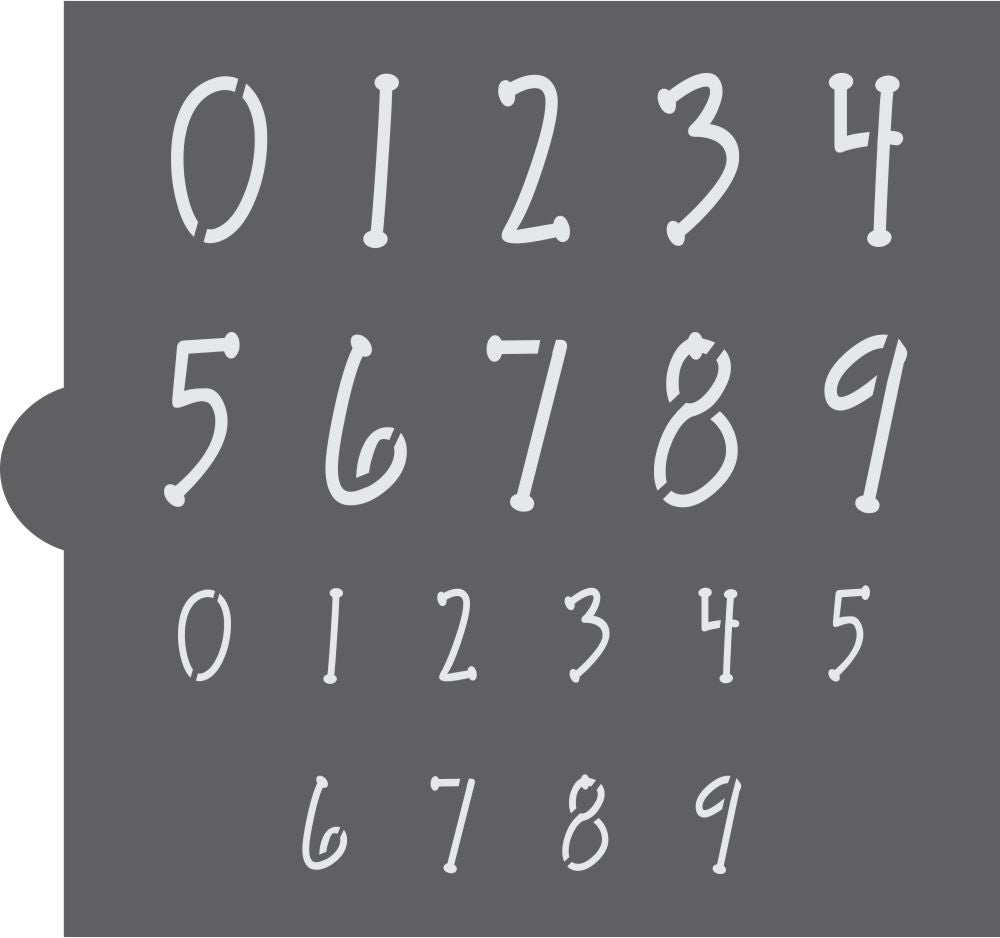 Whimsical Numbers Cookie Stencil