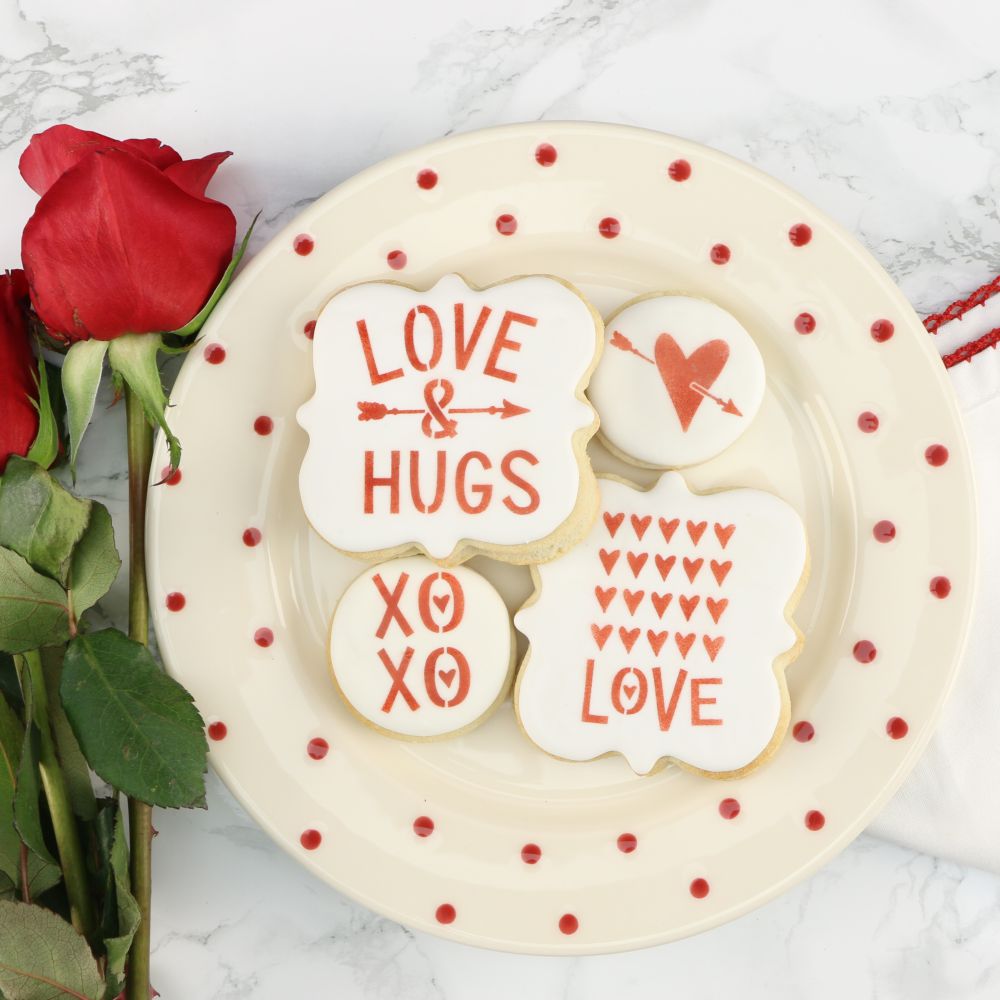 Love and Hugs Cookie Stencil