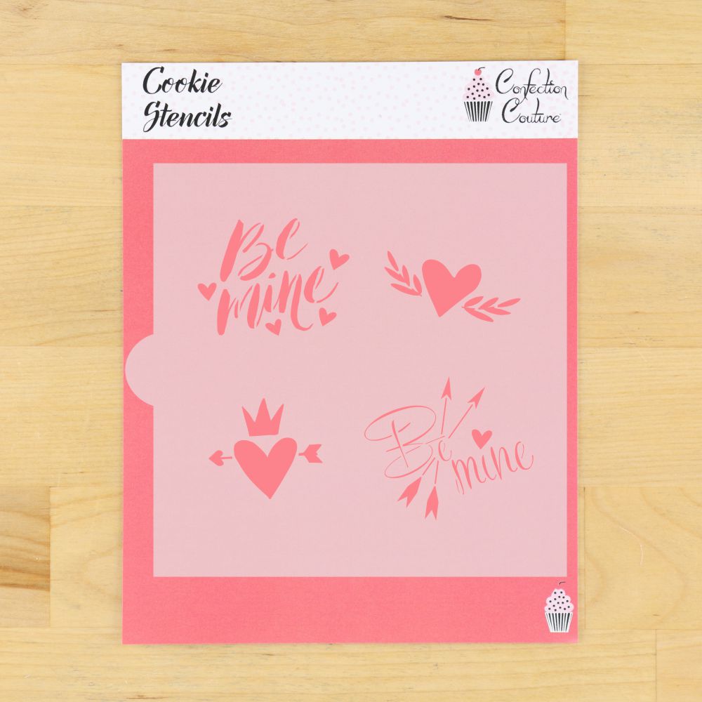 Designer Stencils Love, Be Mine, Forever Hearts Cookie Stencil Set