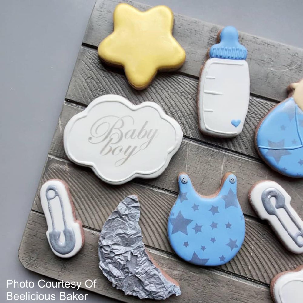 Baby Boy and Girl Cookie Stencil