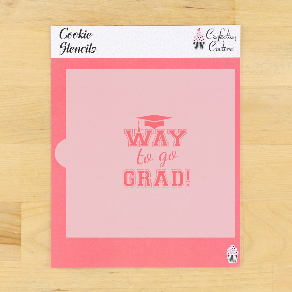 way to go grad cookie stencil