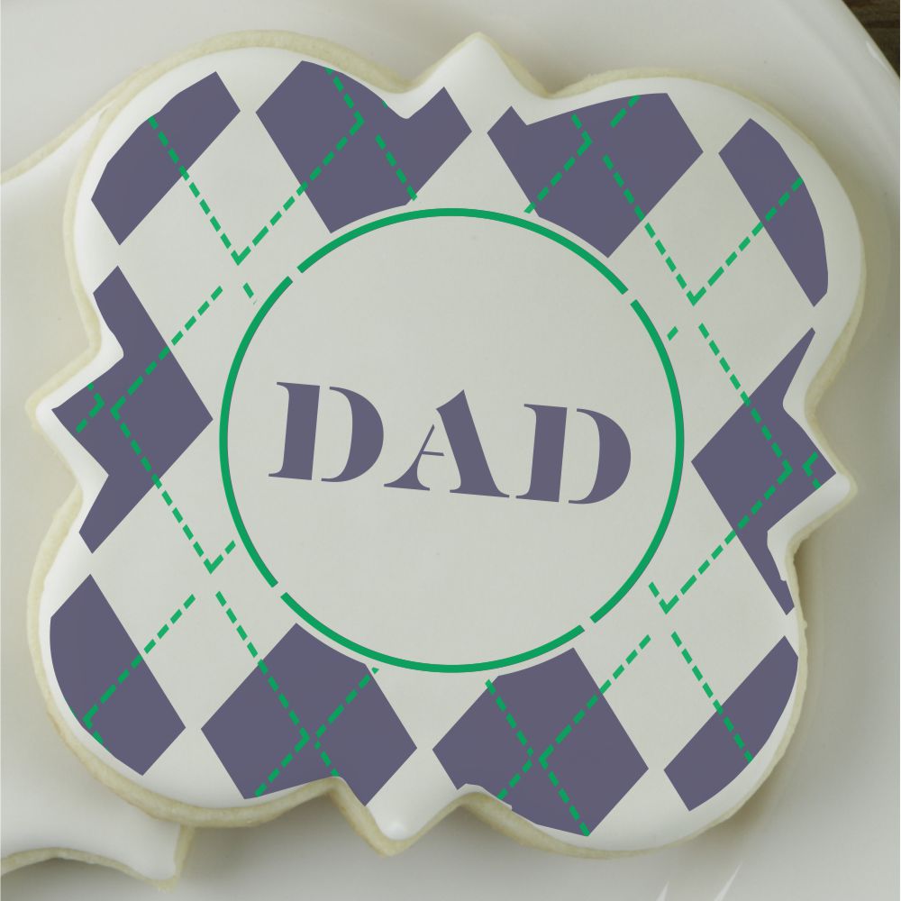 Argyle Print Dad Cookie Stencil