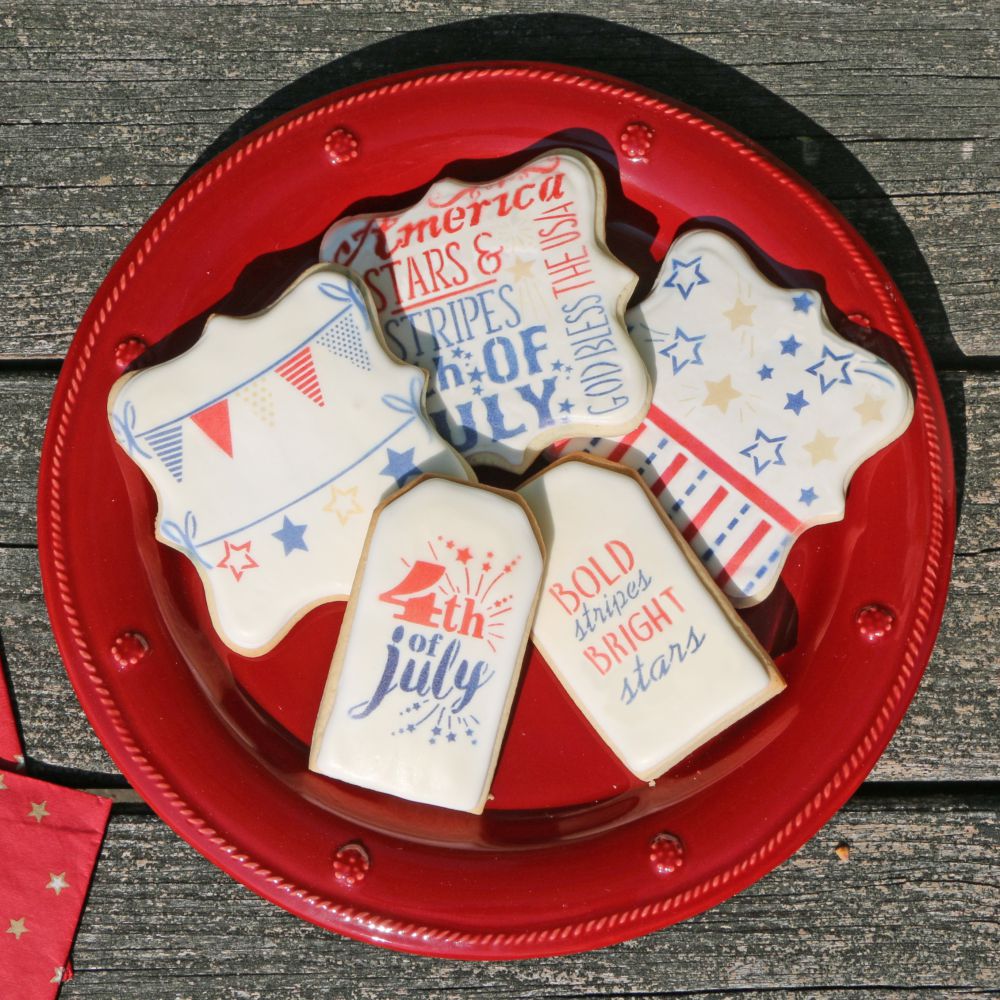 Fourth of July Cookies using the 4th of July Cookie Stencil bundle