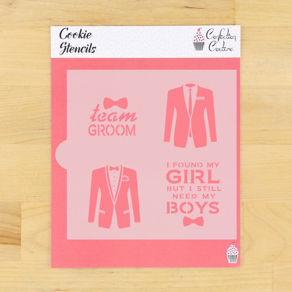 Team Groom Cookie Stencil