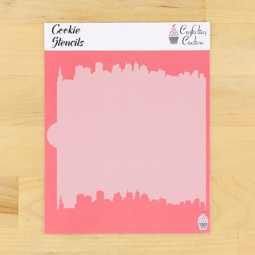 NYC Skyline Cookie Stencil Edger in packgage