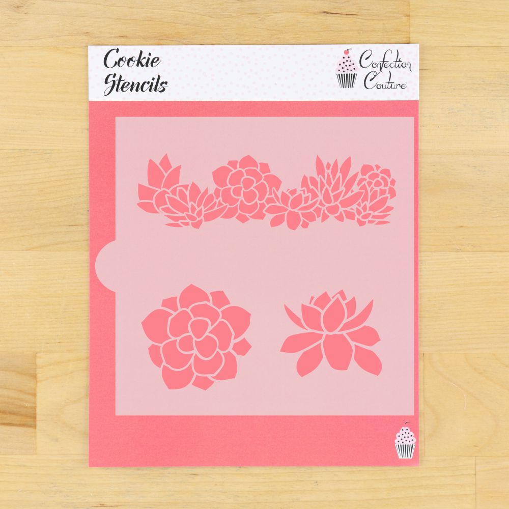 Succulents cookie stencil