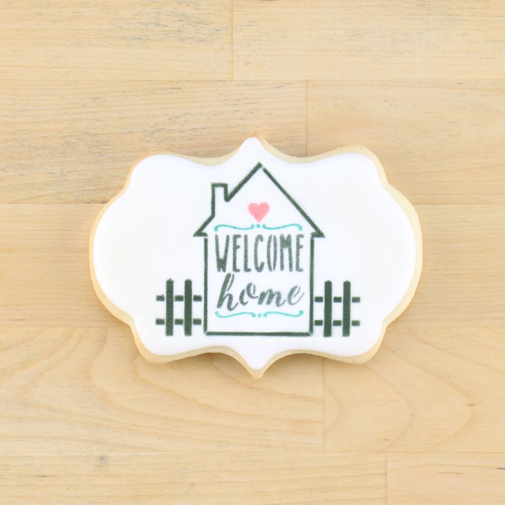 Home Sweet Home Message & Frame Cookie Stencil