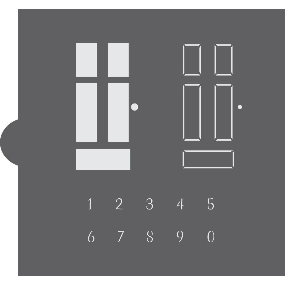 Front Door Cookie Stencil with Numbers