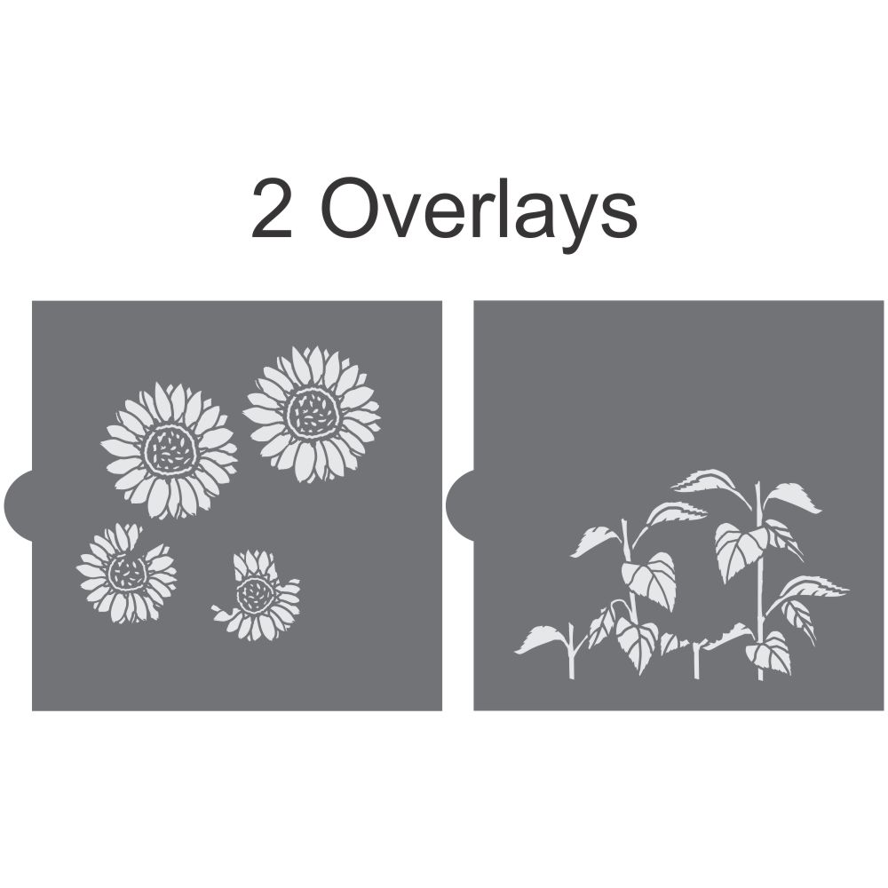 Farm Fresh Sunflowers 2 Overlay Fall Cookie Stencil
