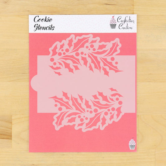 Holly Branch Cookie Stencil Edger & Border