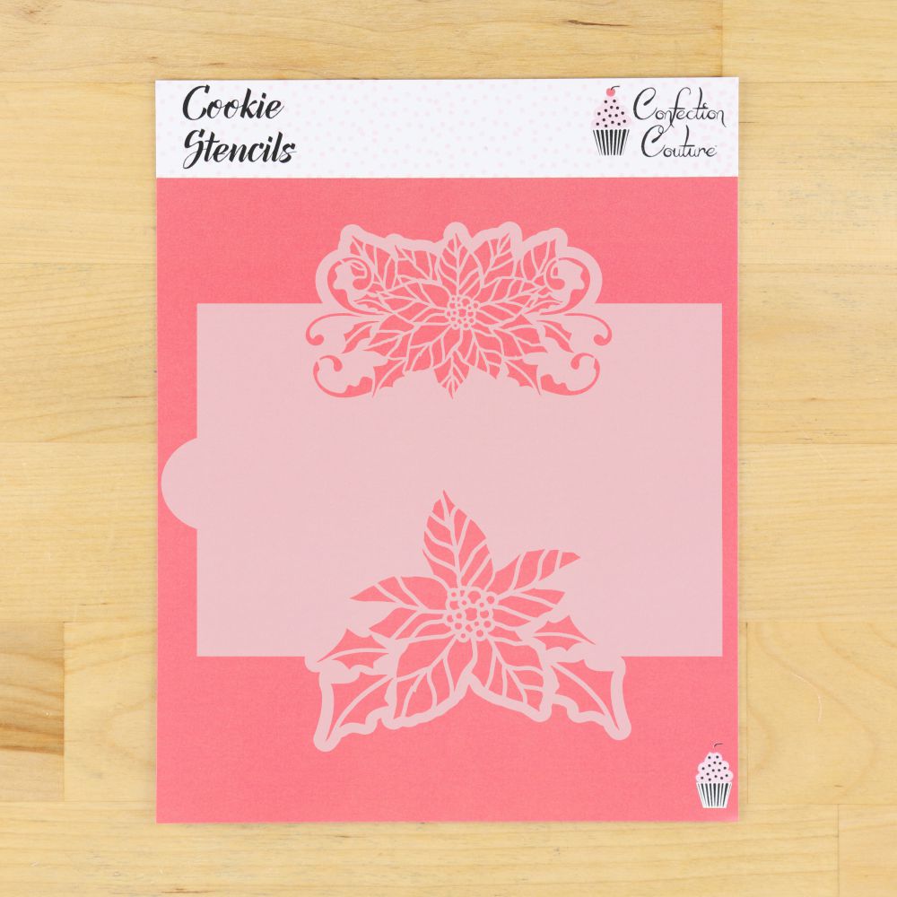 Poinsettia Cookie Stencil Edger & Border
