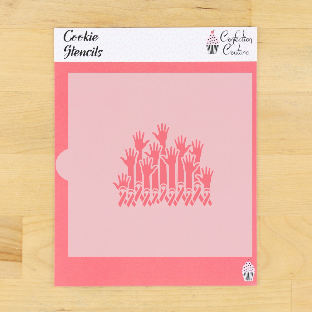 Awareness Hands Cookie Stencil for Breast Awareness