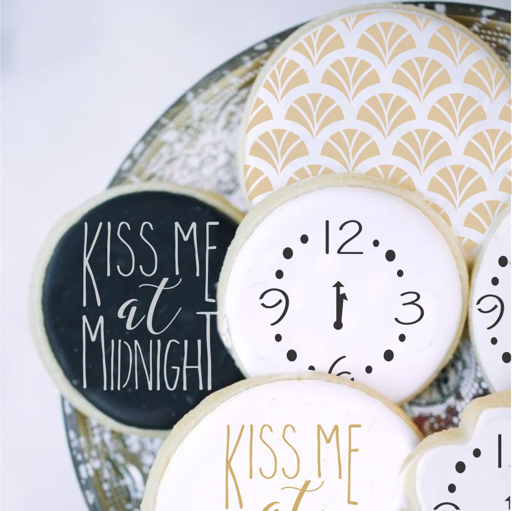 Kiss Me at Midnight Cookie Stencil