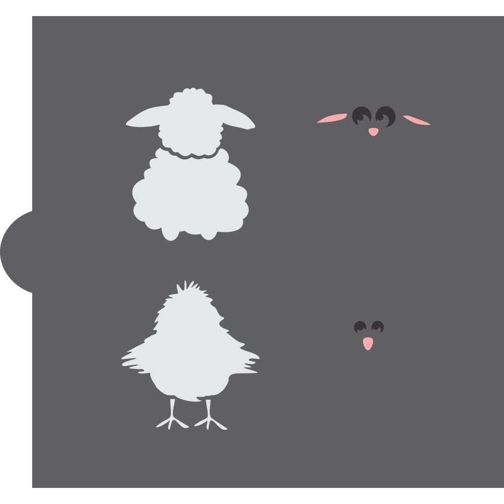 Lamb and Chick Cookie Stencil