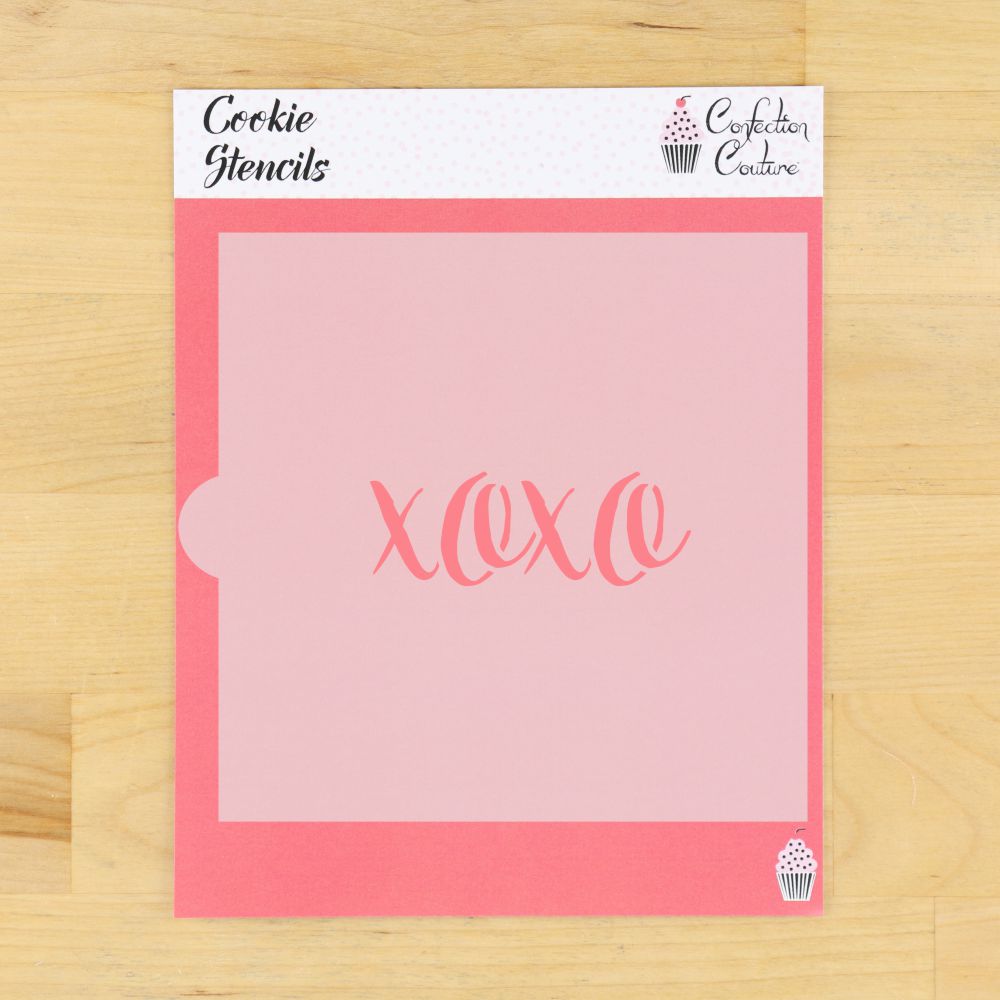 XOXO Valentines Message Cookie Stencil