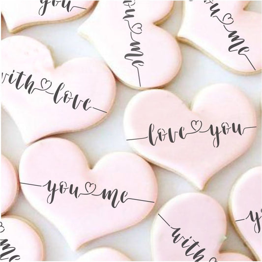 Love Script Cookie Stencil