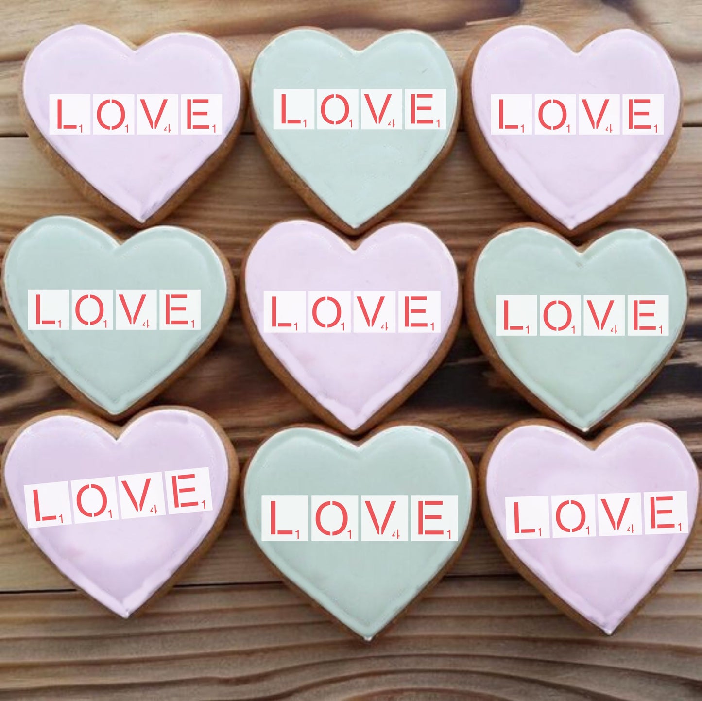 Scrabble Love Cookie Stencil