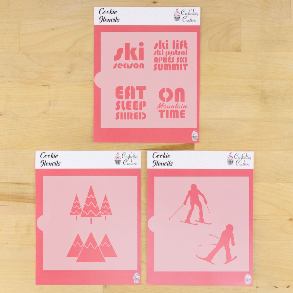 Skiing Cookie Stencils