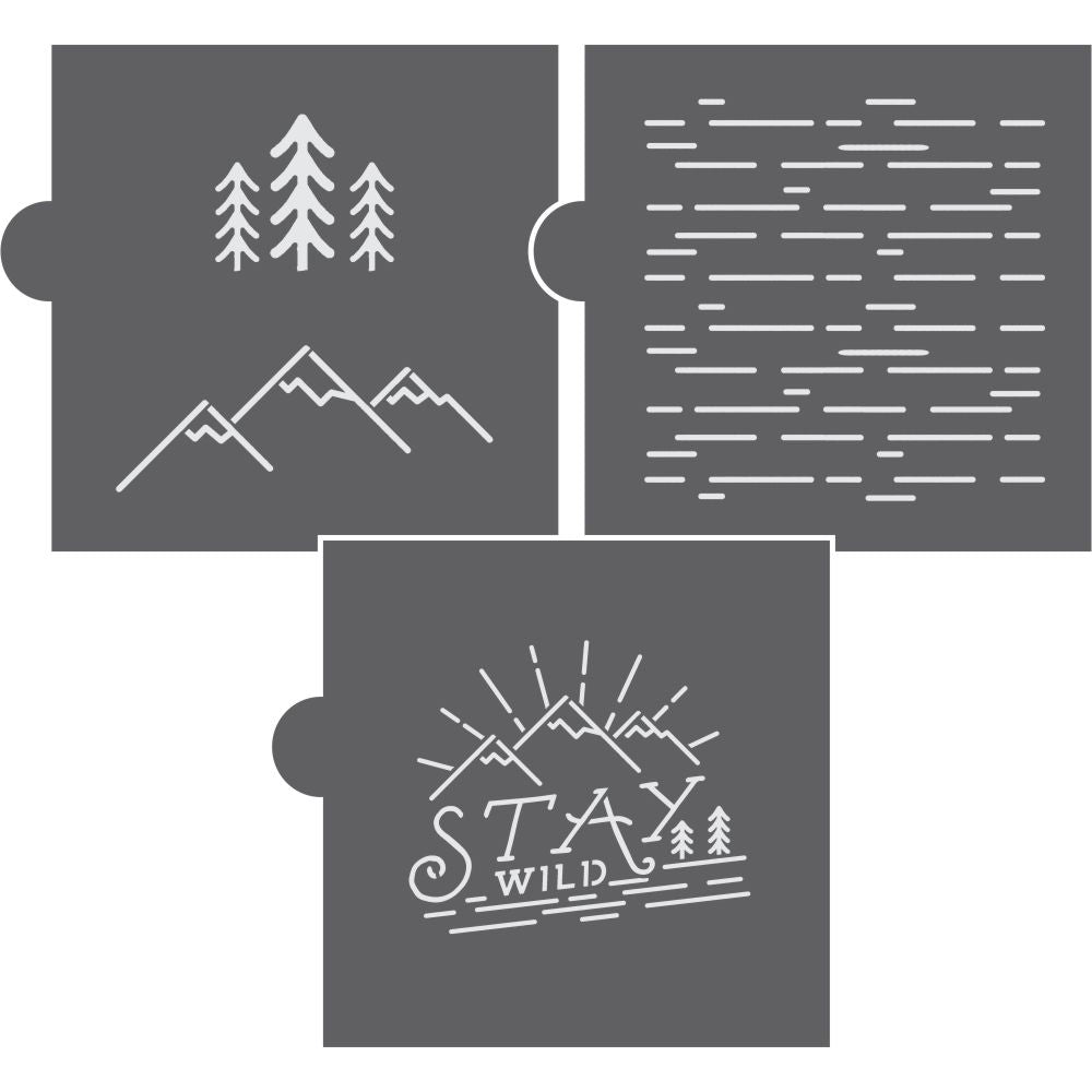 Stay Wild 3 Piece Cookie Stencil Set